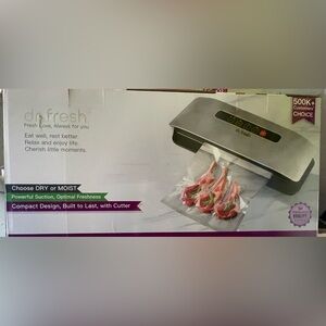 DR FRESH Silver Vacuum Sealer Machine with bags